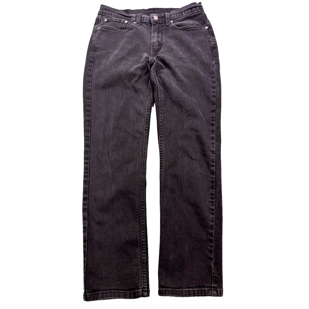 Levis 514 Jeans Men 31x30 Black Slim Straight Distress Denim